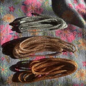 Golden Goose Metallic laces Set in Silver, Gold, and Bronze